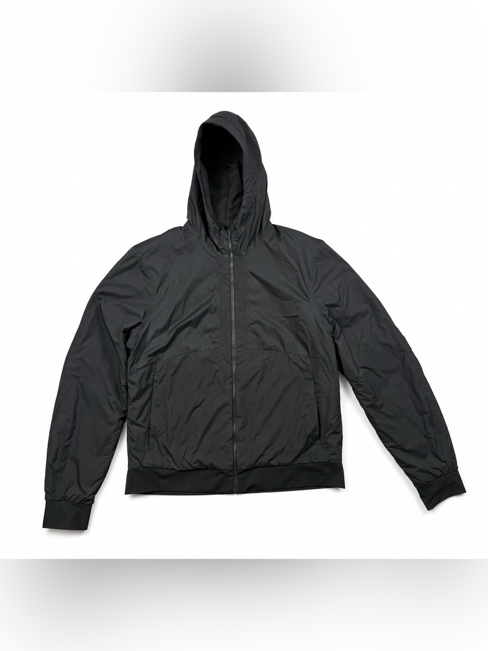 Lululemon Hooded Jacket Mens L Black Nylon Zip Windbreaker